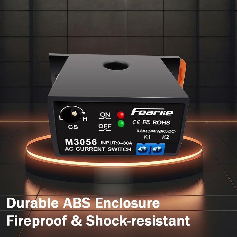 nodehawk Miniature Current Switch,Current Sensing Switch,with Rails,Normally Closed Amp Sensor Monitoring Relay, AC 0-30A Detectable（M3056） - Image 4
